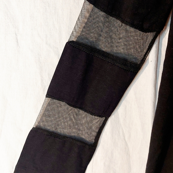 Scarlett black sheer-stripe long-sleeved top, L, NWOT - Picture 5 of 5